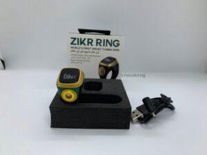 izikar ring black rechargeablee tasbeeh for islamic gifts and and qibla finder watch and box 